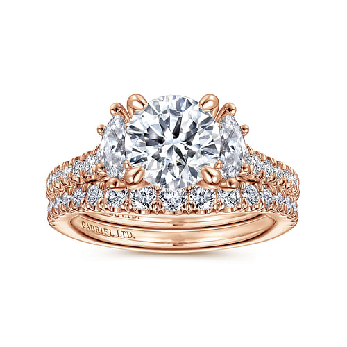Asha - 18K Rose Gold Round Diamond Engagement Ring - 0.6 ct - Shot 4
