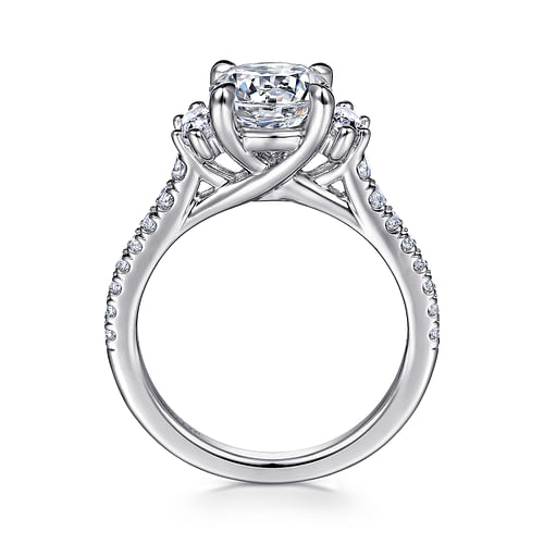 Asha - 18K White Gold Round Diamond Engagement Ring - 0.6 ct - Shot 2
