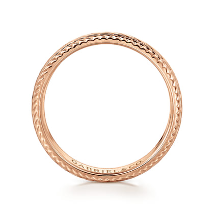 Asher - 14K Rose Gold 7mm - Men's Wedding Band High Polish Finish in High Polished Finish