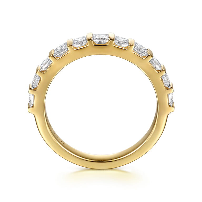 Straight Wedding Ring in 14k Yellow Gold with Princess Cut Natural Diamond at Gabriel & Co. - Shot 2