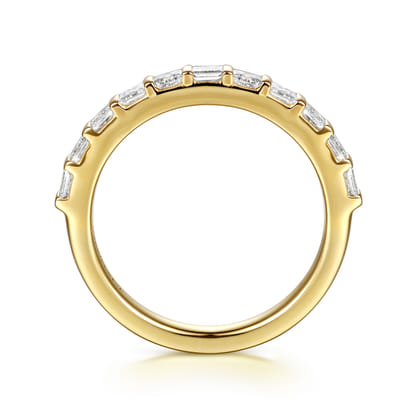 Asma - 14K Yellow Gold Bar Setting Princess Cut Diamond Anniversary Band
