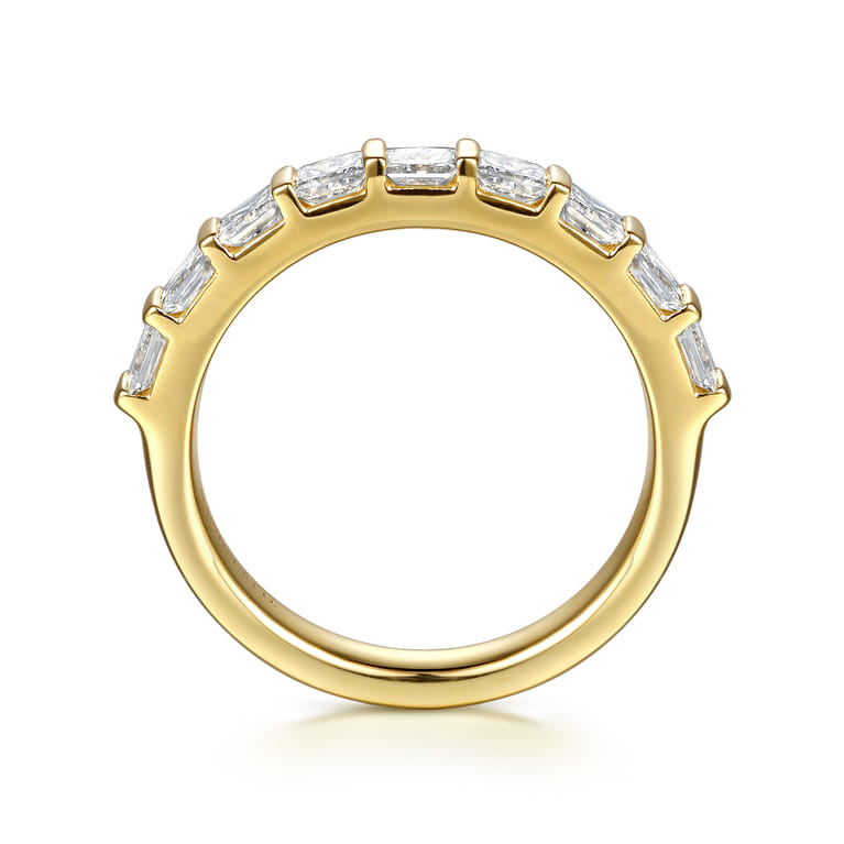 Straight Wedding Ring in 14k Yellow Gold with Princess Cut Natural Diamond at Gabriel & Co. - Shot 2