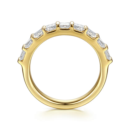 Asma - 14K Yellow Gold Channel Setting Princess Cut Diamond Anniversary Band