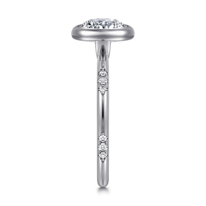 Aspen - 14K White Gold Bezel Set Round Diamond Engagement Ring