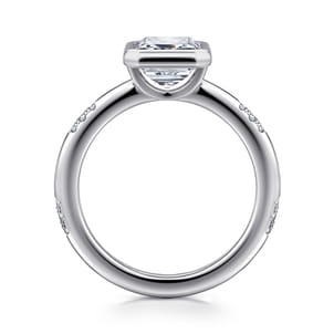 Aspen - 14K White Gold Emerald Cut Diamond Engagement Ring