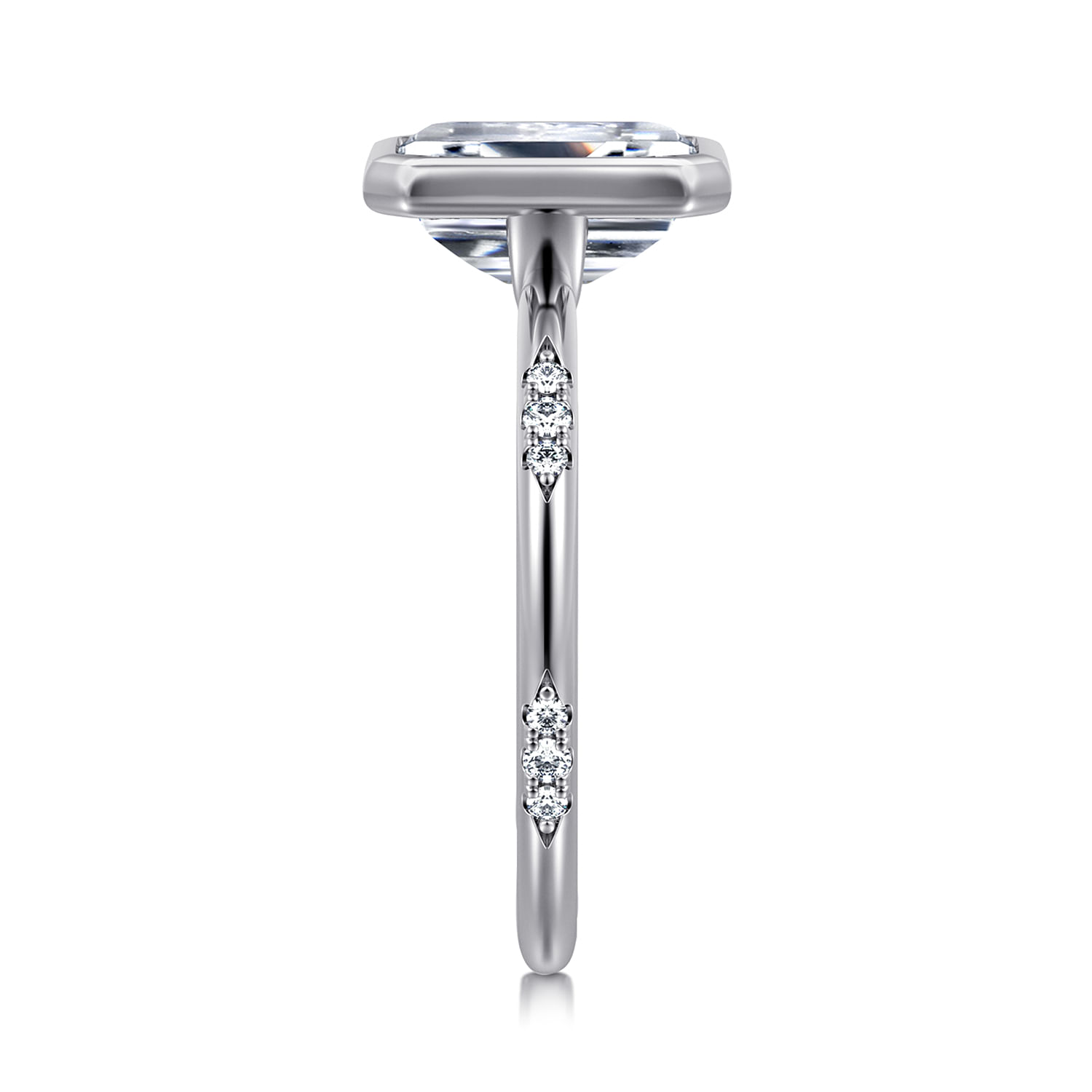 Aspen - 14K White Gold Emerald Cut Diamond Engagement Ring