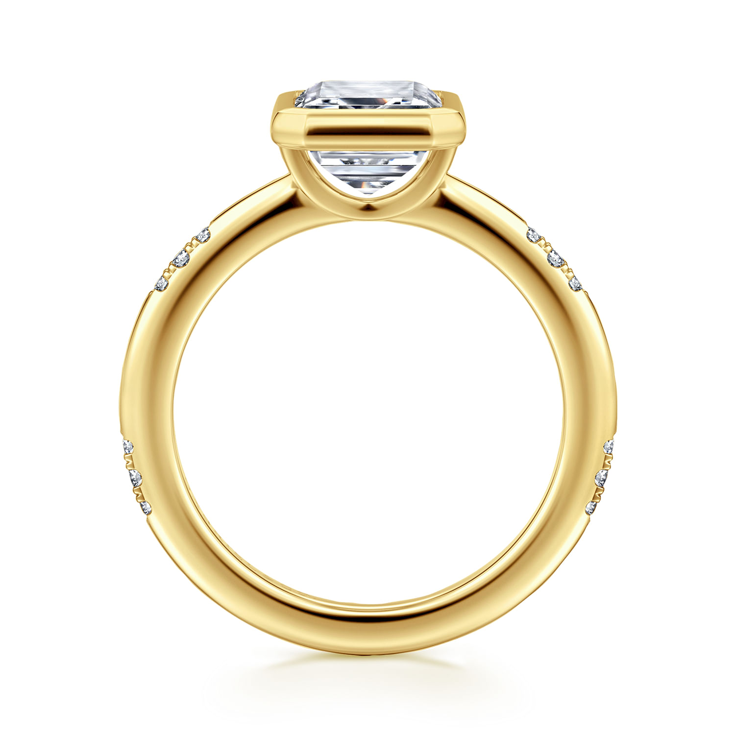 Aspen - 14K Yellow Gold Emerald Cut Diamond Engagement Ring