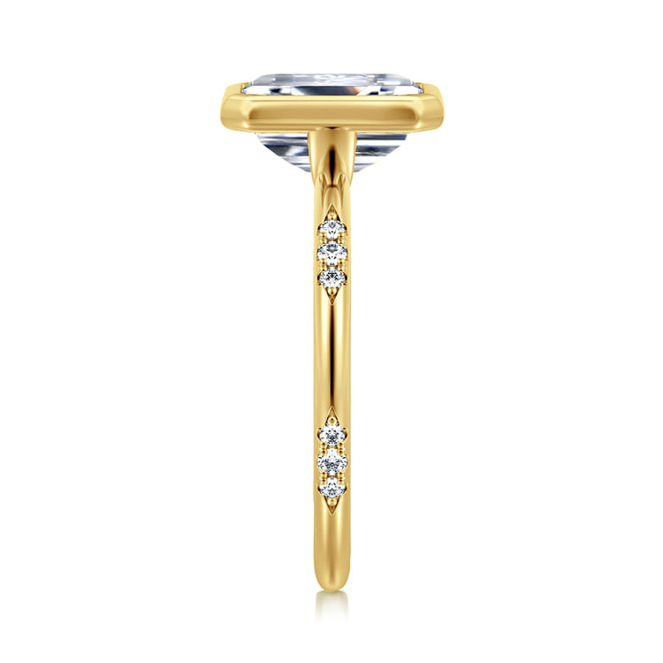 Aspen - 14K Yellow Gold Emerald Cut Diamond Engagement Ring