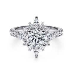 Astor - Platinum Unique Round Halo Engagement Ring