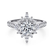 Astor - Platinum Unique Round Halo Engagement Ring