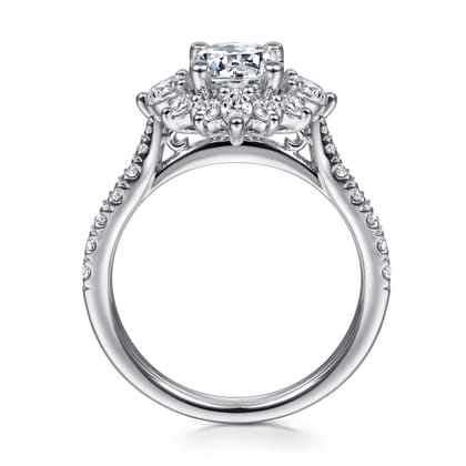Astor - Platinum Unique Round Halo Engagement Ring