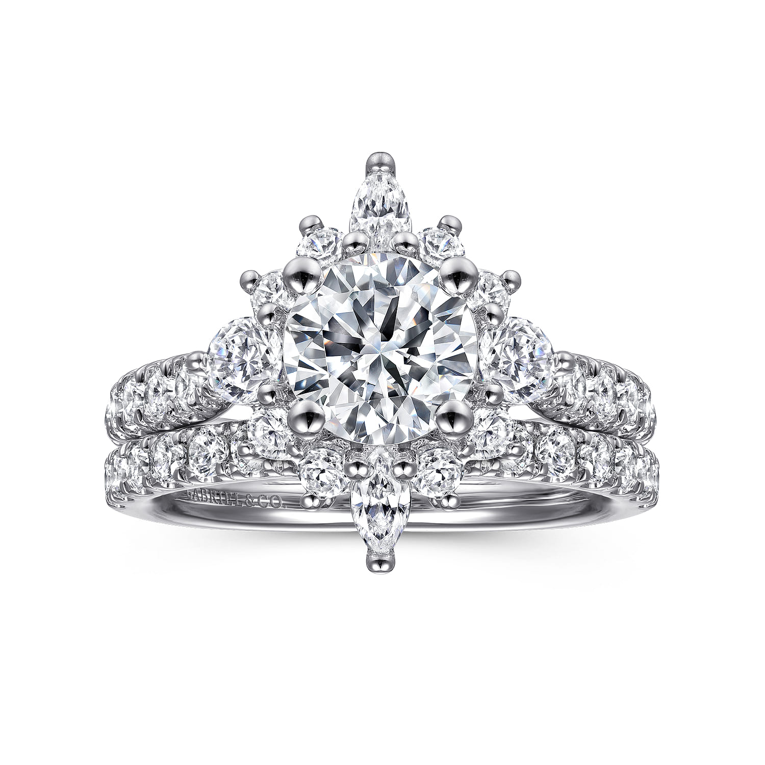 Astor - Platinum Unique Round Halo Engagement Ring
