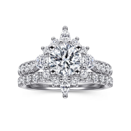 Astor - Platinum Unique Round Halo Engagement Ring