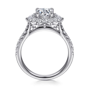 Astor - Unique 14K White Gold Round Halo Diamond Engagement Ring