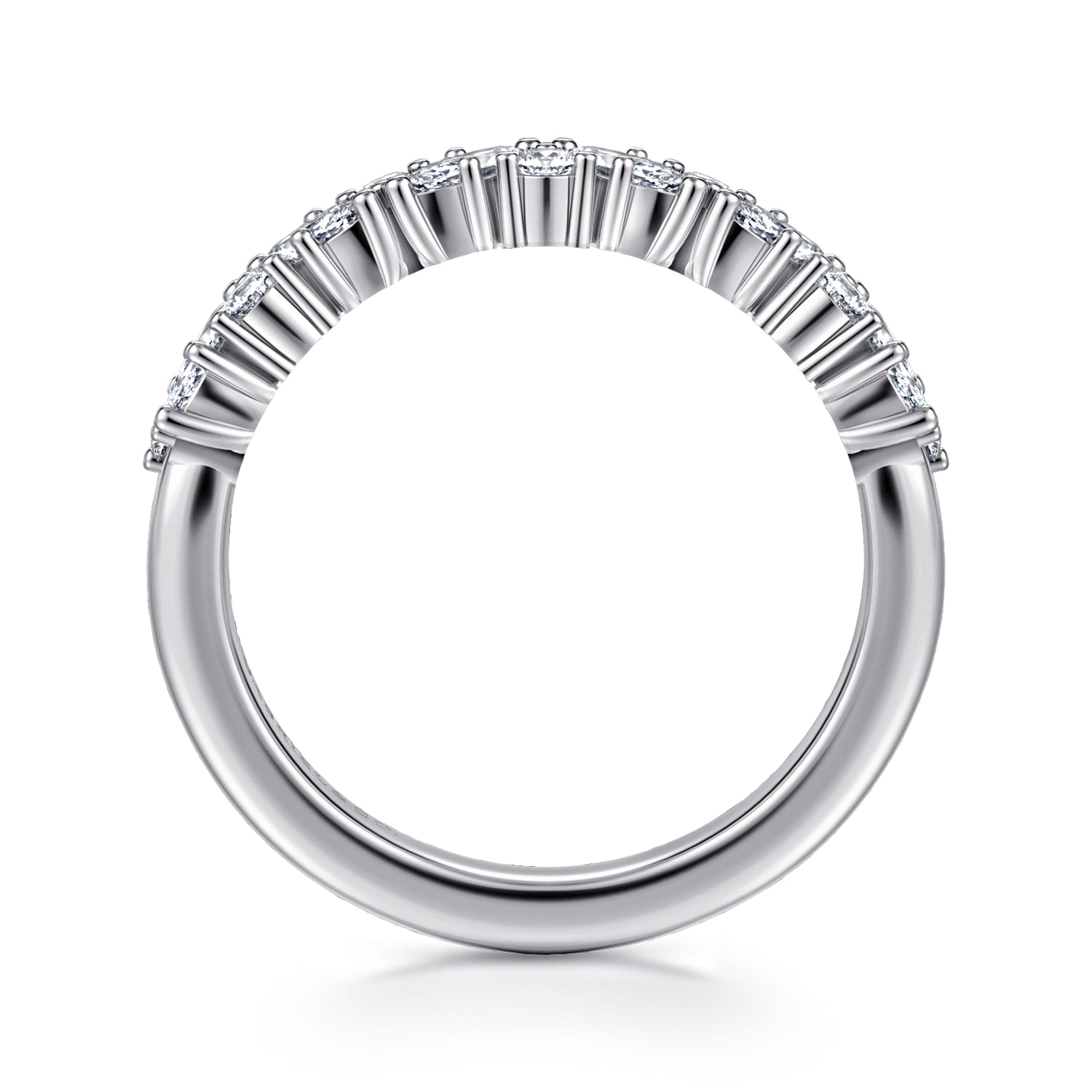 Fancy Wedding Ring in 14k White Gold with Marquise Natural Diamond at Gabriel & Co. - Shot 2