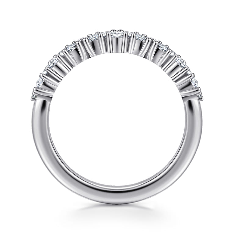 Fancy Wedding Ring in 14k White Gold with Marquise Natural Diamond at Gabriel & Co. - Shot 2
