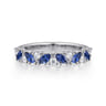 Fancy Wedding Ring in 14k White Gold with Marquise Sapphire at Gabriel & Co.