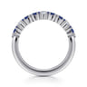 Fancy Wedding Ring in 14k White Gold with Marquise Sapphire at Gabriel & Co.