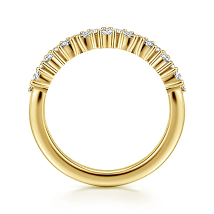 Astrielle - 14K Yellow Gold Prong Marquise and Round Diamond Anniversary Band