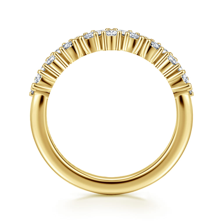 Fancy Wedding Ring in 14k Yellow Gold with Marquise Natural Diamond at Gabriel & Co. - Shot 2