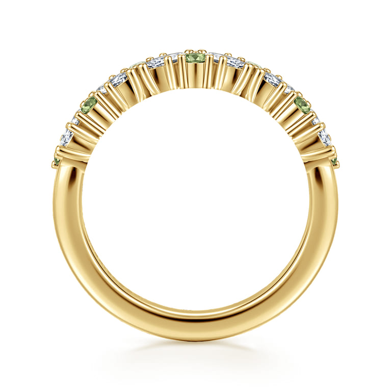 Fancy Wedding Ring in 14k Yellow Gold with Marquise  at Gabriel & Co. - Shot 2