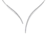 Asymmetrical 14K White Gold Open Diamond Collar Necklace - 1 ct