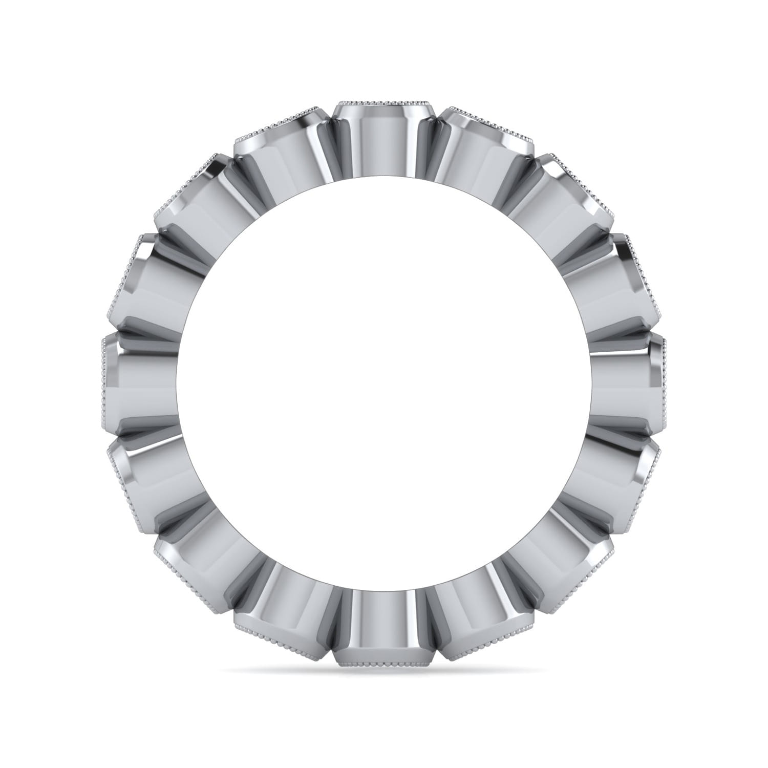 Eternity Band Wedding Ring in 14k White Gold with Round Natural Diamond at Gabriel & Co. - Shot 2