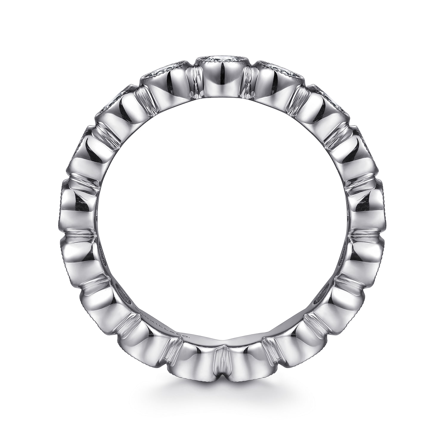 Athens - Vintage Inspired 14K White Gold Bezel Set Diamond Eternity Band