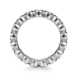 Athens - Vintage Inspired 14K White Gold Bezel Set Diamond Eternity Band
