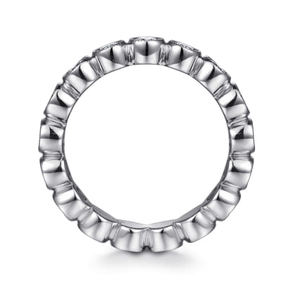 Athens - Vintage Inspired 14K White Gold Bezel Set Diamond Eternity Band