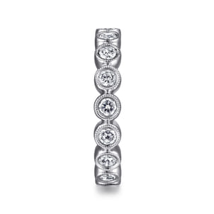Athens - Vintage Inspired 14K White Gold Bezel Set Diamond Eternity Band