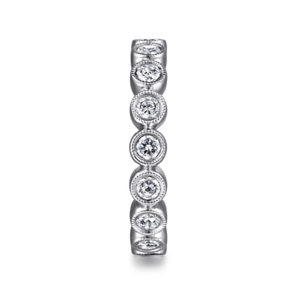 Athens - Vintage Inspired 14K White Gold Bezel Set Diamond Eternity Band