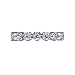 Athens - Vintage Inspired 14K White Gold Bezel Set Diamond Eternity Band