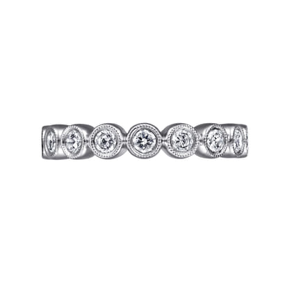 Athens - Vintage Inspired 14K White Gold Bezel Set Diamond Eternity Band