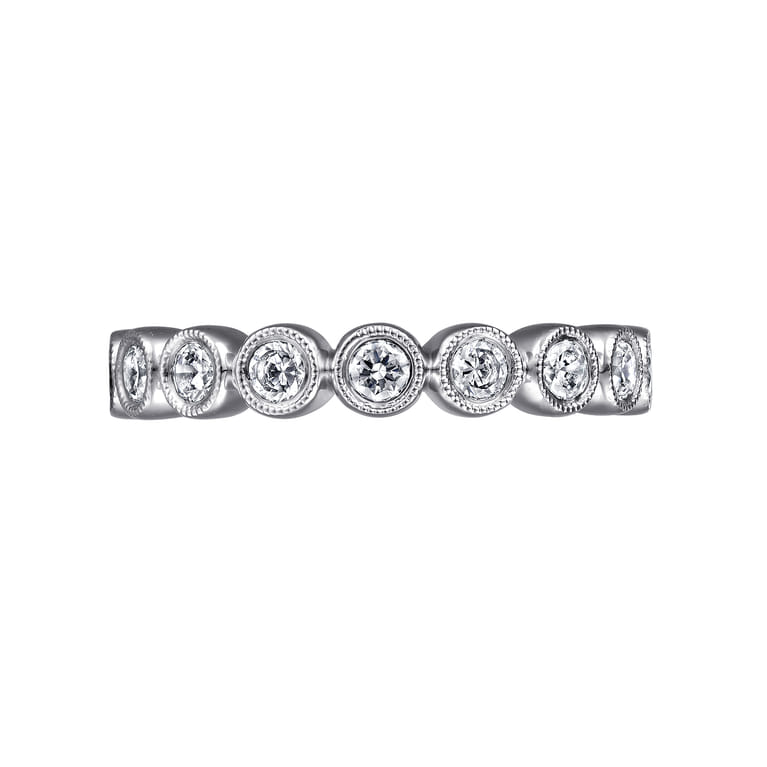 Eternity Band Wedding Ring in 14k White Gold with Round Natural Diamond at Gabriel & Co. - Shot 5