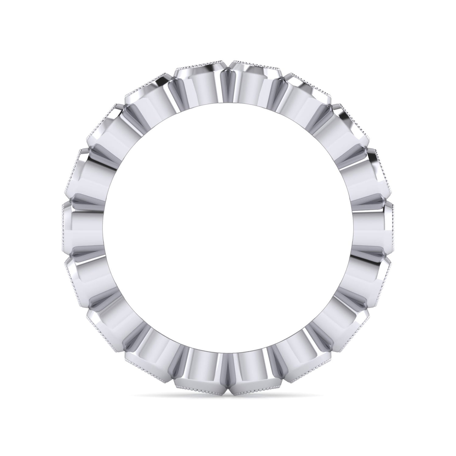 Eternity Band Wedding Ring in 14k White Gold with Round Natural Diamond at Gabriel & Co. - Shot 2