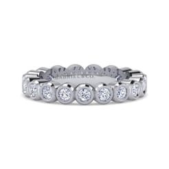 Athens - Vintage Inspired 14K White Gold Bezel Set Diamond Eternity Band
