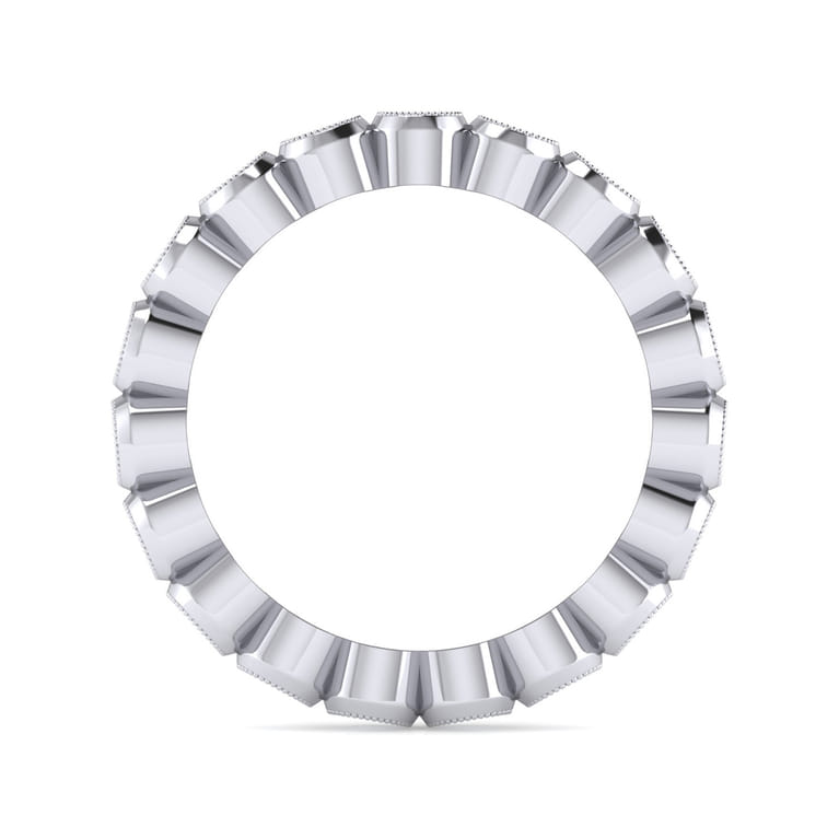 Eternity Band Wedding Ring in 14k White Gold with Round Natural Diamond at Gabriel & Co. - Shot 2