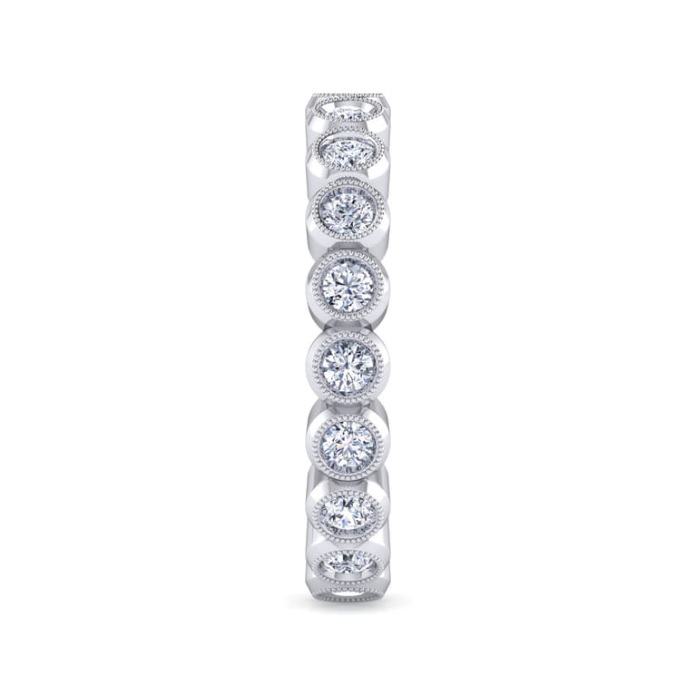 Eternity Band Wedding Ring in 14k White Gold with Round Natural Diamond at Gabriel & Co. - Shot 4