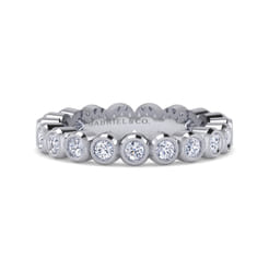 Athens - Vintage Inspired 14K White Gold Bezel Set Diamond Eternity Band
