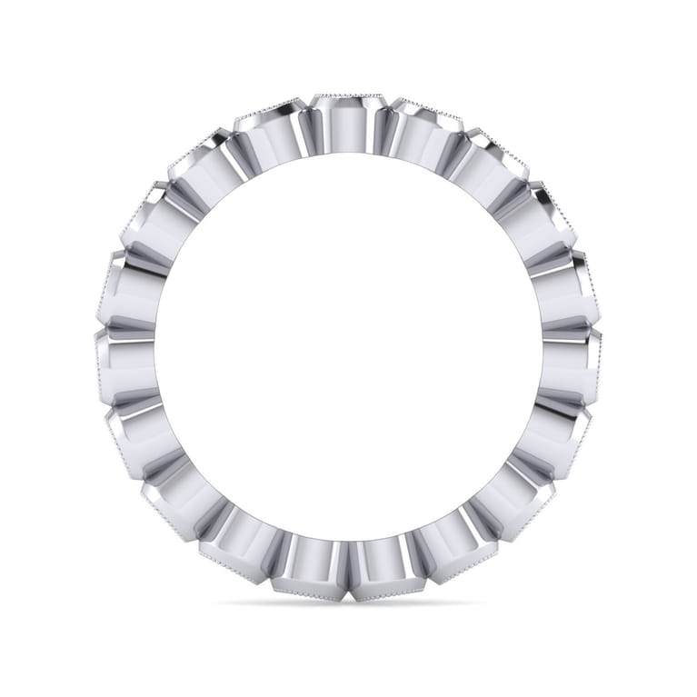 Eternity Band Wedding Ring in 14k White Gold with Round Natural Diamond at Gabriel & Co. - Shot 2