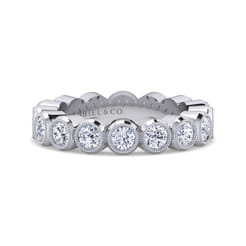 Athens - Vintage Inspired 14K White Gold Bezel Set Diamond Eternity Band