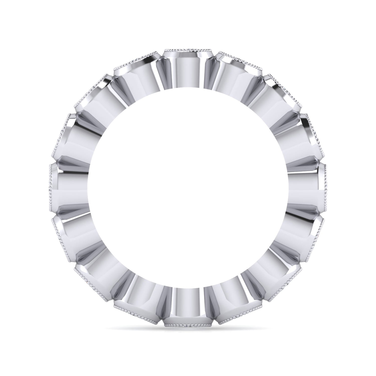 Eternity Band Wedding Ring in 14k White Gold with Round Natural Diamond at Gabriel & Co. - Shot 2