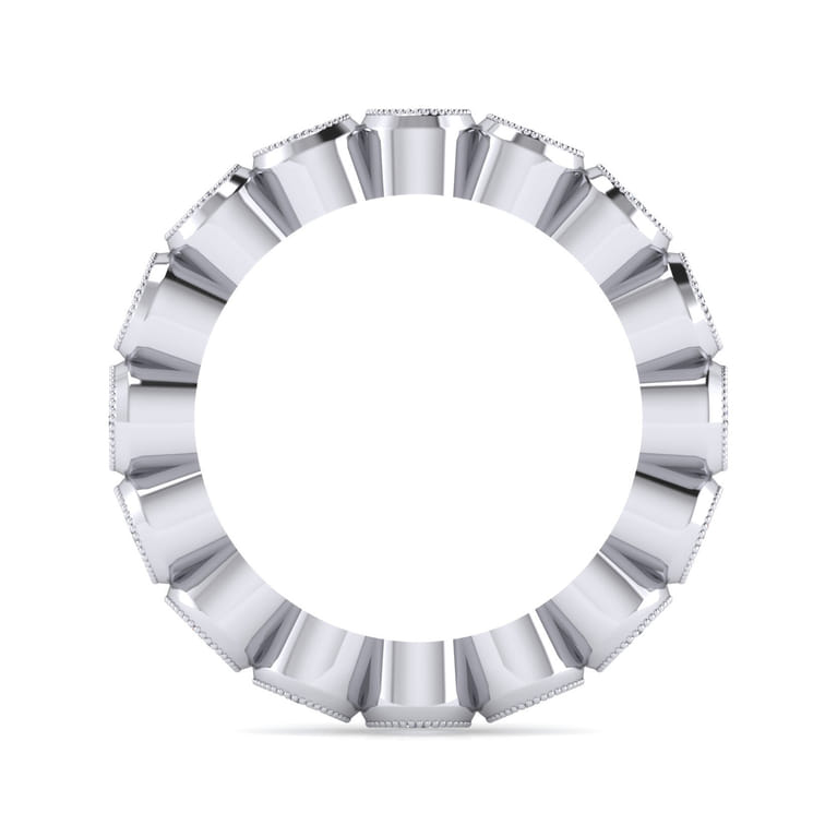 Eternity Band Wedding Ring in 14k White Gold with Round Natural Diamond at Gabriel & Co. - Shot 2