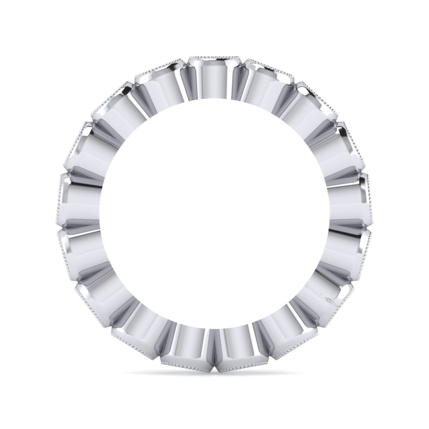 Eternity Band Wedding Ring in 14k White Gold with Round Natural Diamond at Gabriel & Co. - Shot 2