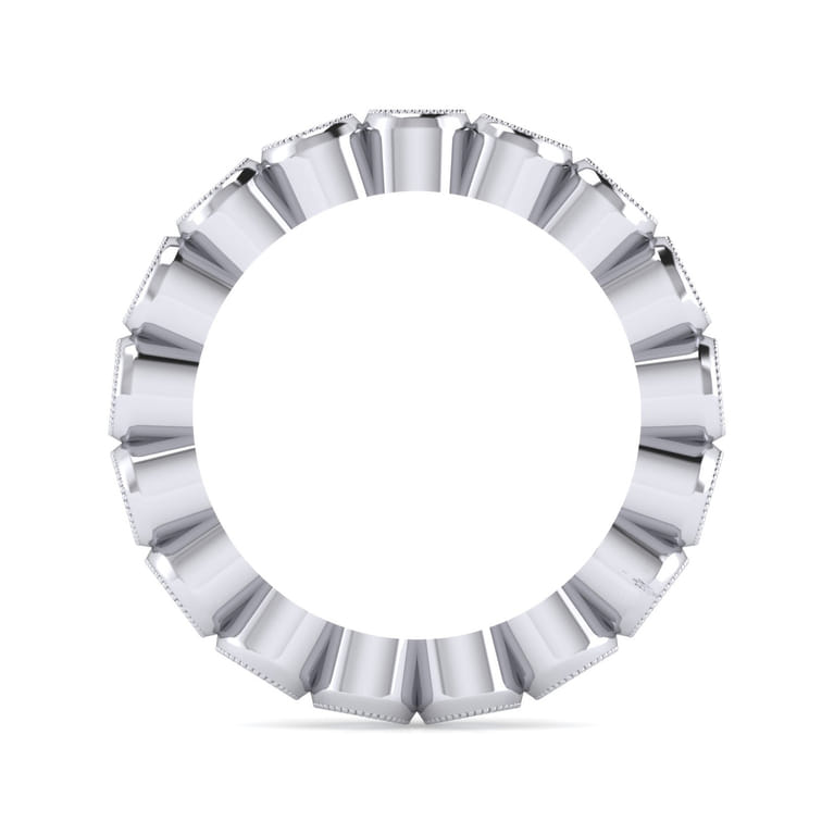 Eternity Band Wedding Ring in 14k White Gold with Round Natural Diamond at Gabriel & Co. - Shot 2