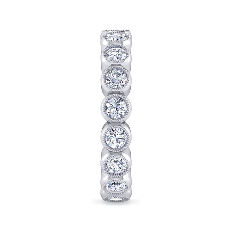 Eternity Band Wedding Ring in 14k White Gold with Round Natural Diamond at Gabriel & Co. - Shot 4