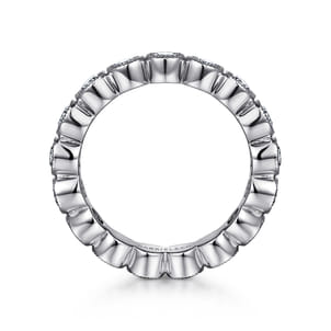 Athens - Vintage Inspired 14K White Gold Bezel Set Diamond Eternity Band