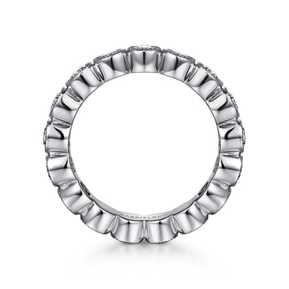 Athens - Vintage Inspired 14K White Gold Bezel Set Diamond Eternity Band