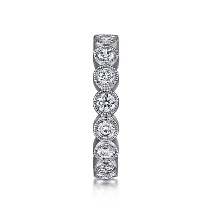 Athens - Vintage Inspired 14K White Gold Bezel Set Diamond Eternity Band
